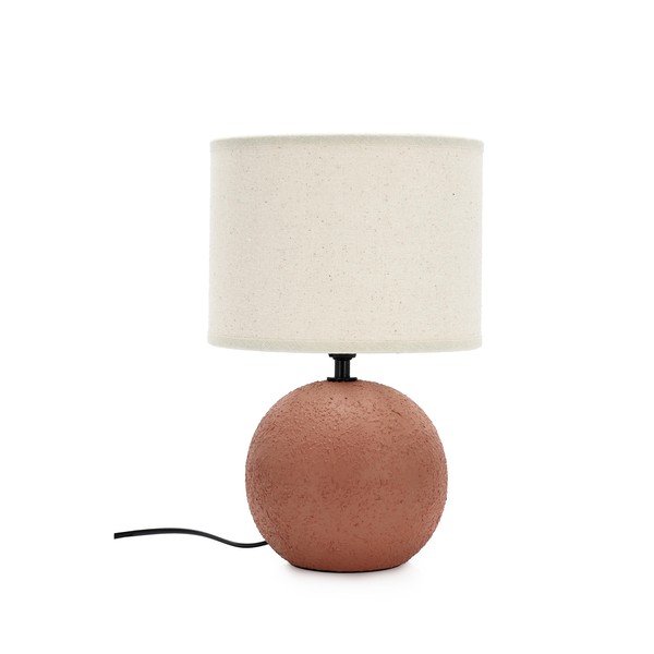 Keramična namizna svetilka v barvi terakote s tekstilnim senčilom (višina 32 cm) Irvin – Yes Everyday