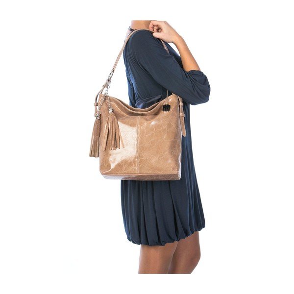 Usnjena torbica Hobo Taupe-image-4