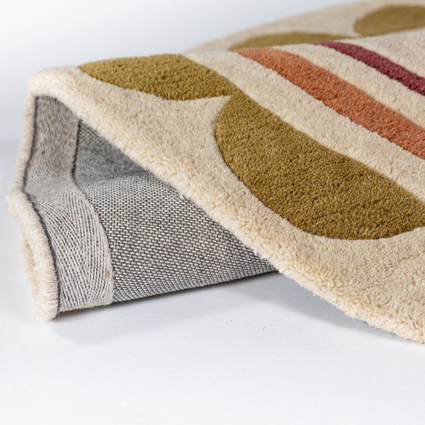 Ročno tkana volnena okrogla preproga v naravni barvi ø 120 cm Lois – Flair Rugs-image-4