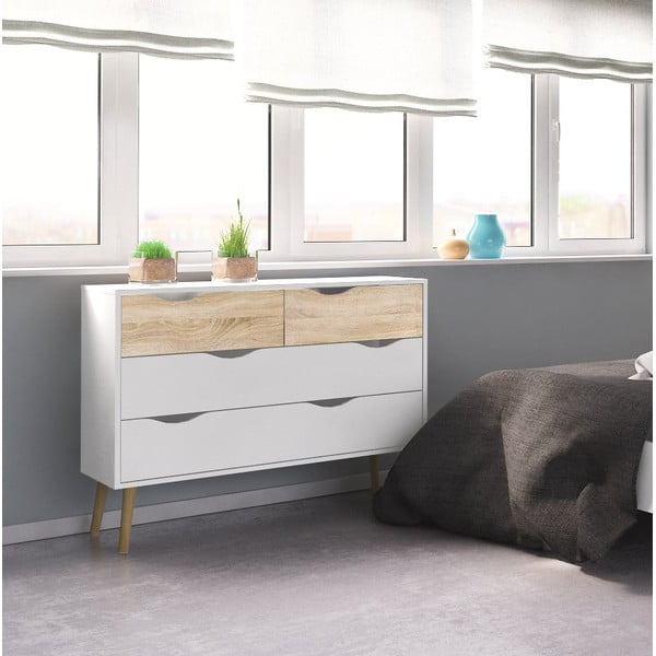 Bela komoda Tvilum Oslo, 99 x 82 cm-image-2