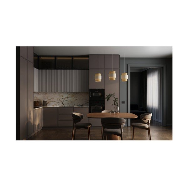 Viseča svetilka v naravni barvi s senčilom iz ratana in tekstila Abra 2 – GTV-image-1