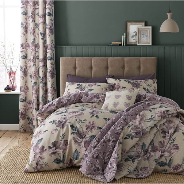 Prešito pregrinjalo za posteljo Catherine Lansfield Painted Floral, 220 x 230 cm