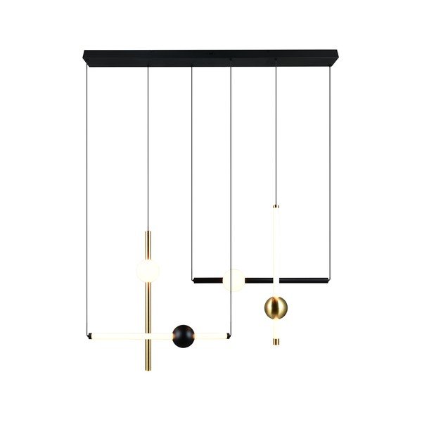 Črna/v zlati barvi LED zatemnitvena viseča svetilka Melita – Trio