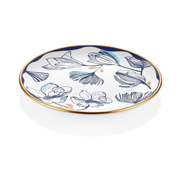 Komplet 6 beliih porcelanastih desertnih krožnikov z modrimi cvetovi Mia Bleu Pasta, ⌀ 19 cm-image-2
