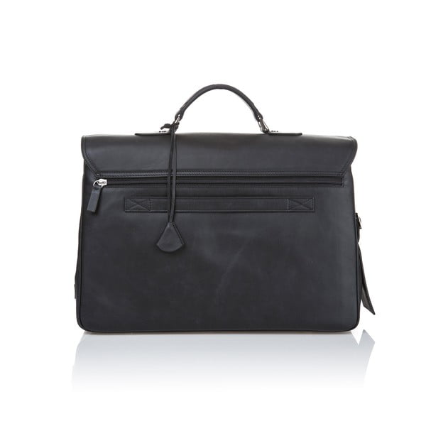 Črna moška aktovka iz telečjega usnja Ferruccio Laconi Brief-image-2