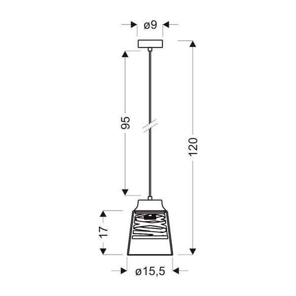 Črna viseča svetilka s steklenim senčnikom Fresno - Candellux Lighting-image-3