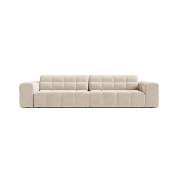 Kremno bela žametna sedežna garnitura 252 cm Chicago – Cosmopolitan Design