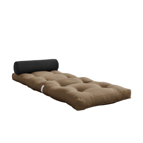 Sivo-rjava futonska vzmetnica 70x200 cm Wrap Mocca/Dark Grey – Karup Design