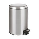 Koš za odpadke s pedalom v srebrni barvi Wenko Leman, 12 l