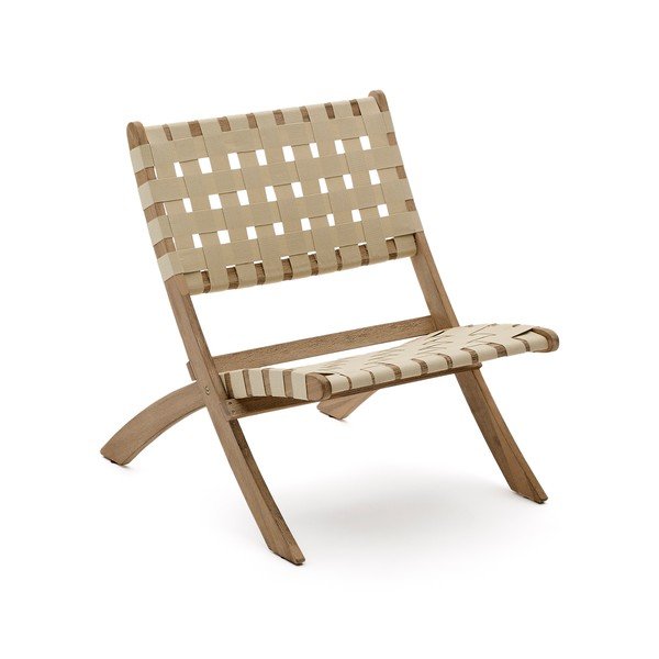 Vrtni fotelj iz masivnega lesa v naravni barvi Chabeli – Kave Home