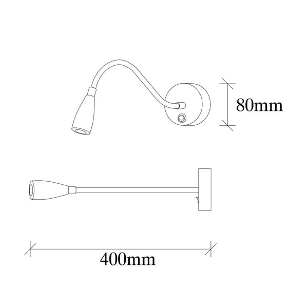 Črna LED stenska svetilka Reading – Opviq lights-image-4