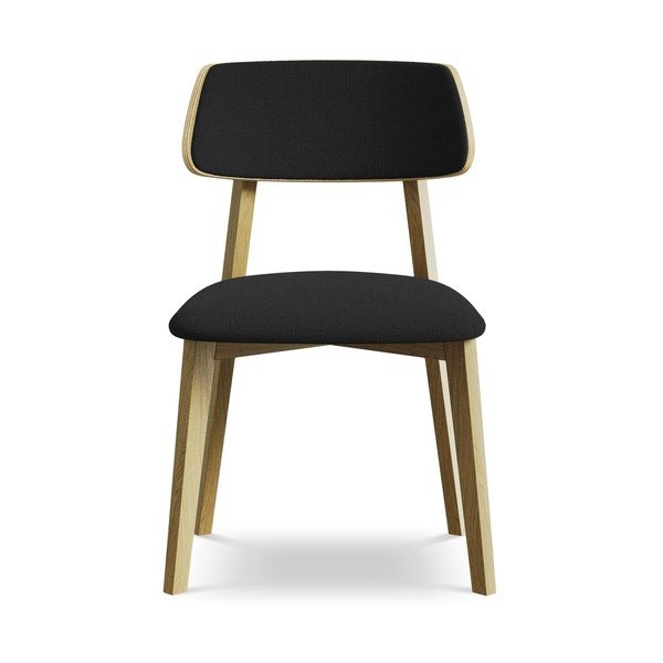 Črn jedilni stol iz masivnega lesa Niu – Makamii-image-1