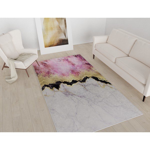 Belo-rožnata pralna preproga 80x150 cm - Vitaus-image-1