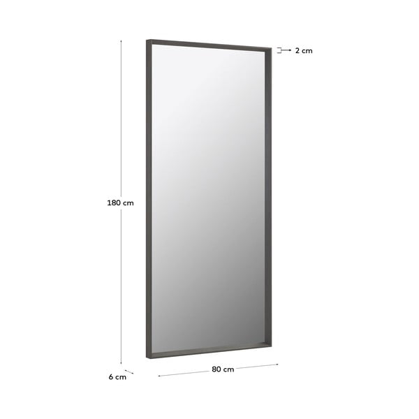 Stensko ogledalo 80x180 cm Nerina Dark – Kave Home-image-3
