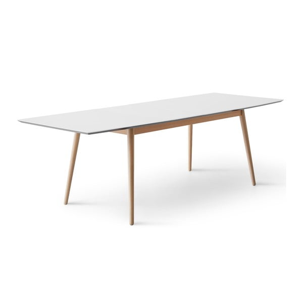 Bela/naravna raztegljiva jedilna miza z belo mizno ploščo 90x165 cm Meza – Hammel Furniture-image-3