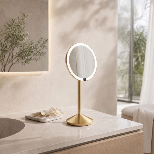 Kozmetično ogledalo z lučjo/povečevalno (5x povečava) ø 12 cm – simplehuman-image-1