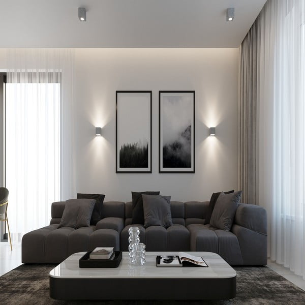 Sivo točkovno svetilo 10x10 cm Geo – Sollux-image-1