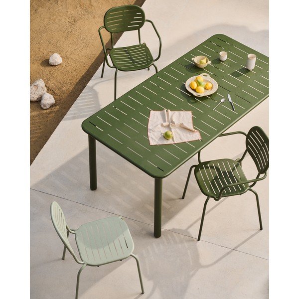 Jeklena vrtna miza 90x180 cm Brai – Kave Home-image-1