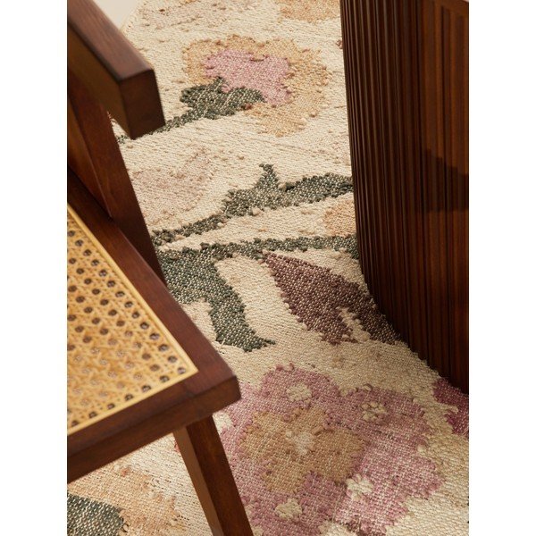 Kremno bel ročno tkan tekač iz jute 80x200 cm Roya Violette – Elle Decoration-image-3