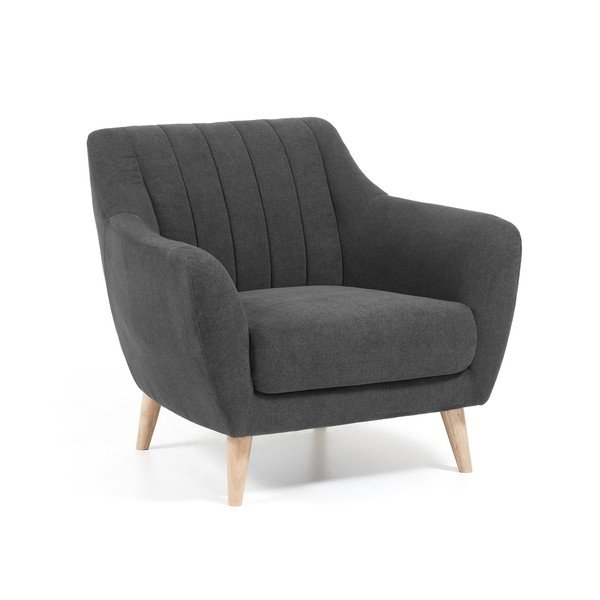 Temno siv fotelj Kave Home Off-image-1