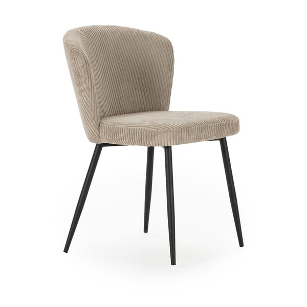 Bež jedilni stoli iz rebrastega žameta v kompletu 4 ks Megan – Marckeric