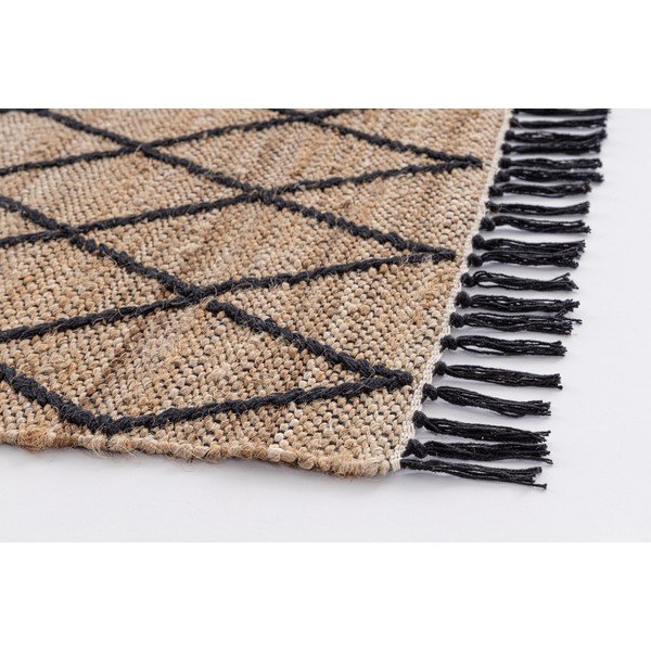 Črna/v naravni barvi ročno tkana preproga iz jute 60x90 cm Shaila – Yes Everyday-image-2