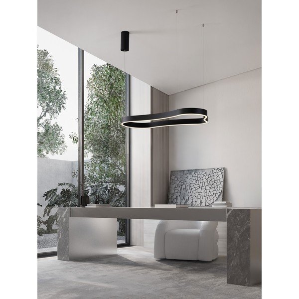 Mat črna aluminijasta LED zatemnitvena viseča svetilka Dussa – Nova Luce-image-1