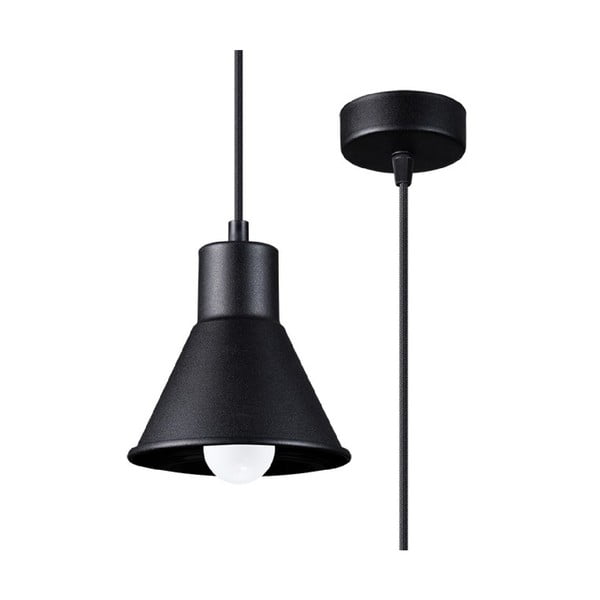 Črna viseča svetilka s kovinskim senčnikom 14x14 cm Martina - Nice Lamps