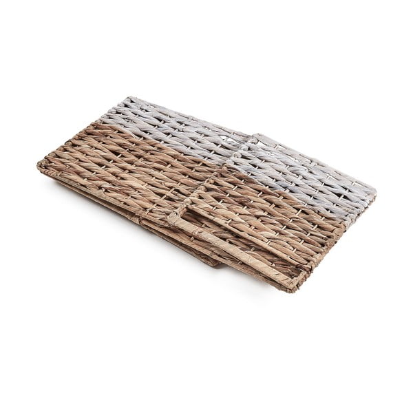 Pletena škatla za shranjevanje z belimi detalji Kave Home Woody-image-2