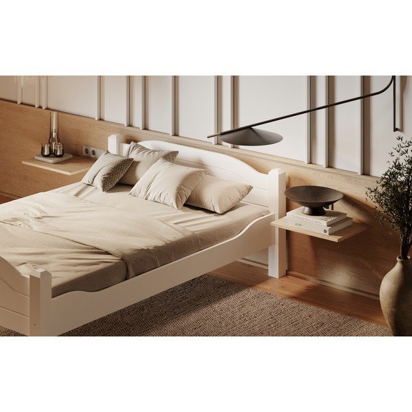 Bela postelja iz masivnega bora 90x200 cm Liva – Olivia Living-image-1