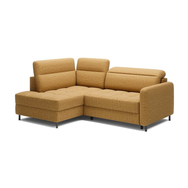 Rumena žametna raztegljiva/s prostorom za shranjevanje kotna sedežna garnitura (levi kot/v obliki črke L) Barea – ELTAP-image-2