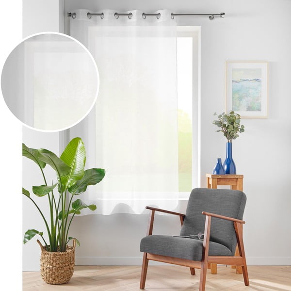 Bela prosojna zavesa iz tančice 140x180 cm Lissea – douceur d'intérieur-image-3