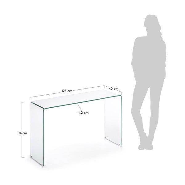 Steklena stranska mizica 40x125 cm Burano – Kave Home-image-4