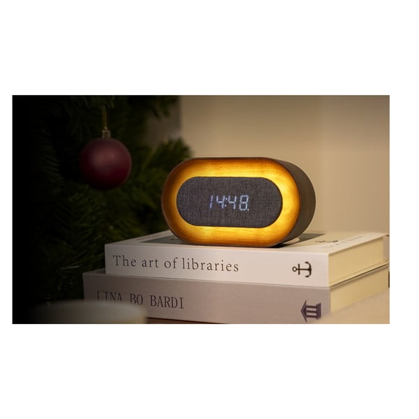 Digitalna budilka Lumos Walnut – Gingko-image-3
