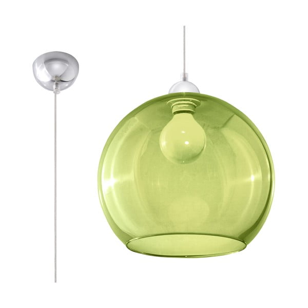 Zelena viseča svetilka s steklenim senčnikom ø 30 cm Bilbao – Nice Lamps