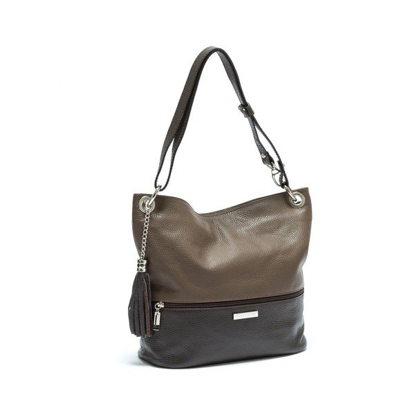 Rjava usnjena torbica Anna Luchini Tote-image-2