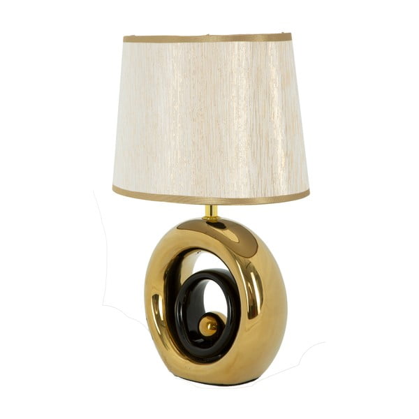 Bela namizna svetilka z zlatim vzorcem Mauro Ferretti Round