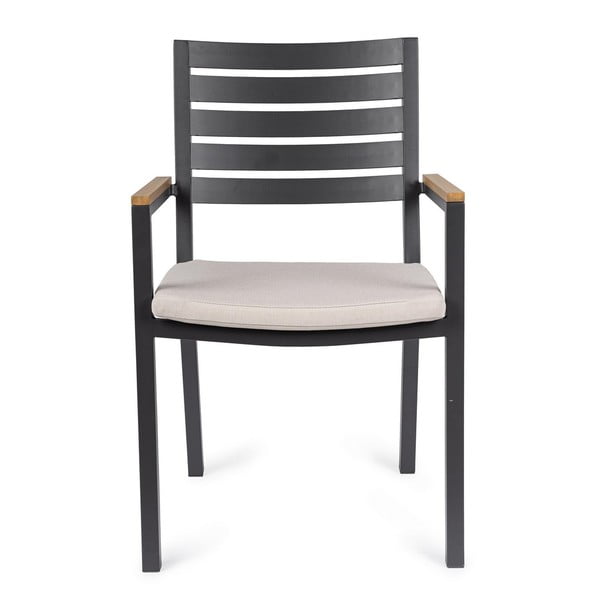 Antracitno sivi kovinski vrtni stoli v kompletu 4 ks Henna   – Bizzotto-image-2