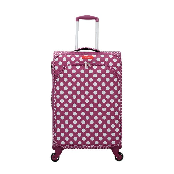 Vijolično-rrožnat kovčček na 4 kolesih Lollipops Jenny, višina 67 cm