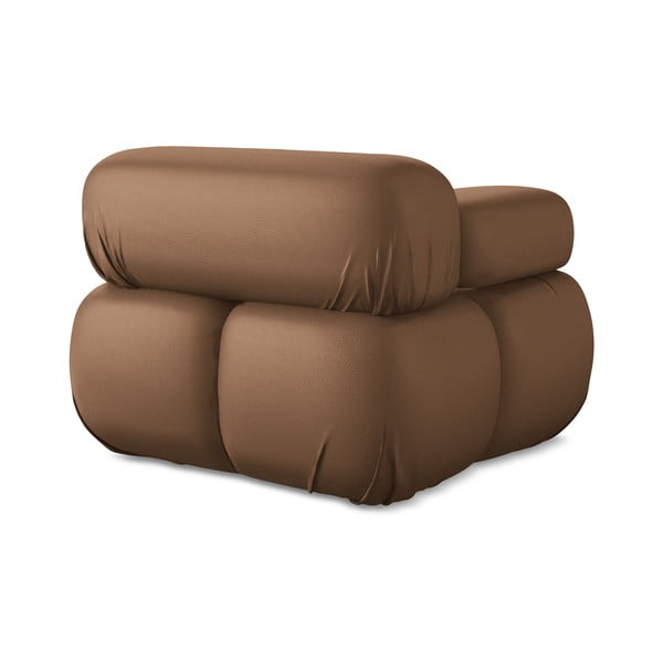 Rjav modul za sedežno garnituro iz umetnega usnja (levi kot) Lokua – Makamii-image-4