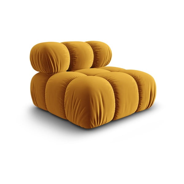 Rumena žametna modularna sedežna garnitura (sredinski modul) Bellis – Micadoni Home-image-3