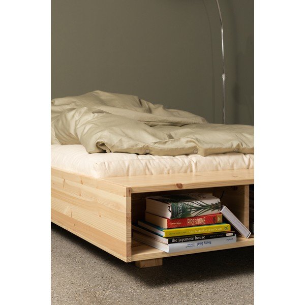 Postelja iz masivnega bora brez vzglavja z letvenim dnom 120x200 cm v naravni barvi Merge – Karup-image-4