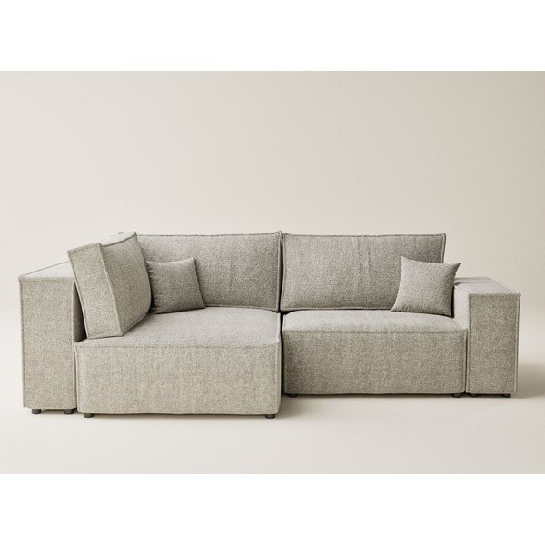 Bež raztegljiva/s prostorom za shranjevanje kotna sedežna garnitura iz šenilje (levi kot/v obliki črke L) Tonga – Maison de Rêve-image-2