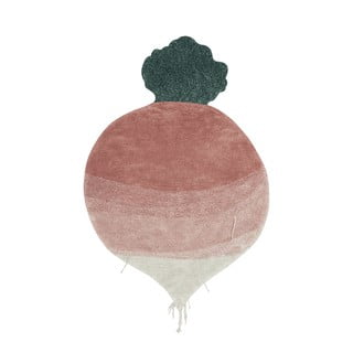 Rožnata pralna ročno tkana bombažna otroška preproga 100x150 cm Ramona the Radish – Lorena Canals