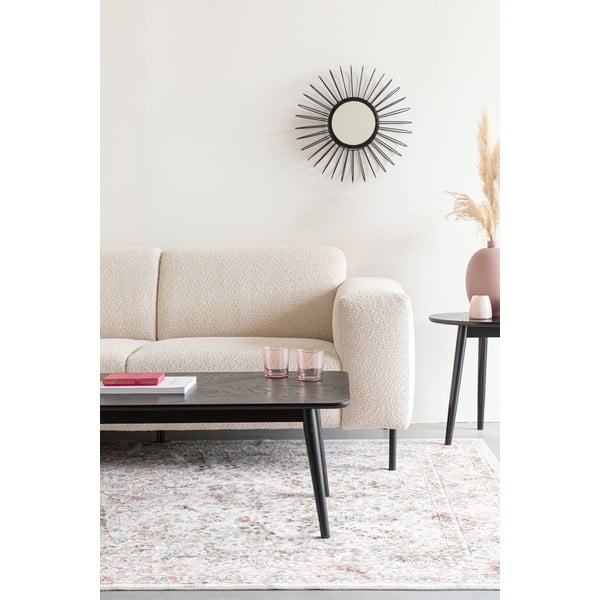 Črna mizica z mizno ploščo v hrastovem dekorju 60x120 cm Fabio – White Label-image-1