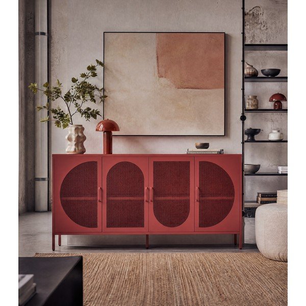 Opečnato oranžna komoda 160x90 cm Tayra – Marckeric-image-3