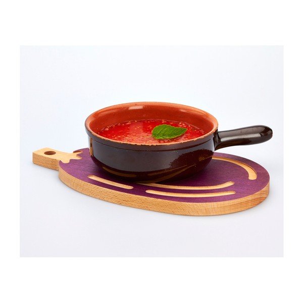 Deska za rezanje iz bukovega lesa Bisetti Eggplant, 20 x 36 cm-image-2