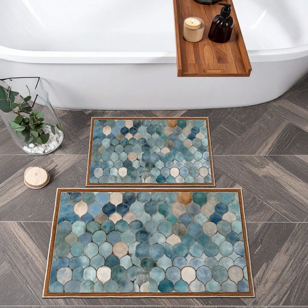 Modre kopalniške preproge v kompletu 2 ks 60x100 cm – Foutastic-image-3