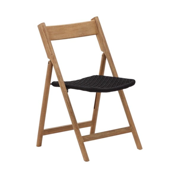 Leseni vrtni stol v črni in naravni barvi Dandara - Kave Home