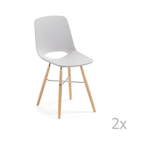 Komplet 2 sivih jedilnih stolov La Forma Kint